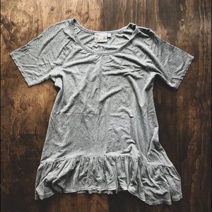 NWOT Anthropologie Danielle Oil Dyed Ruffled Tee